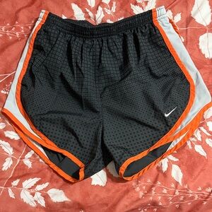 Women's Black and Orange Athletic Shorts